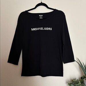 Michael Kors Black Long Sleeve Tee